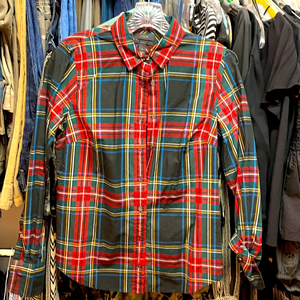 Jcrew plaid blouse